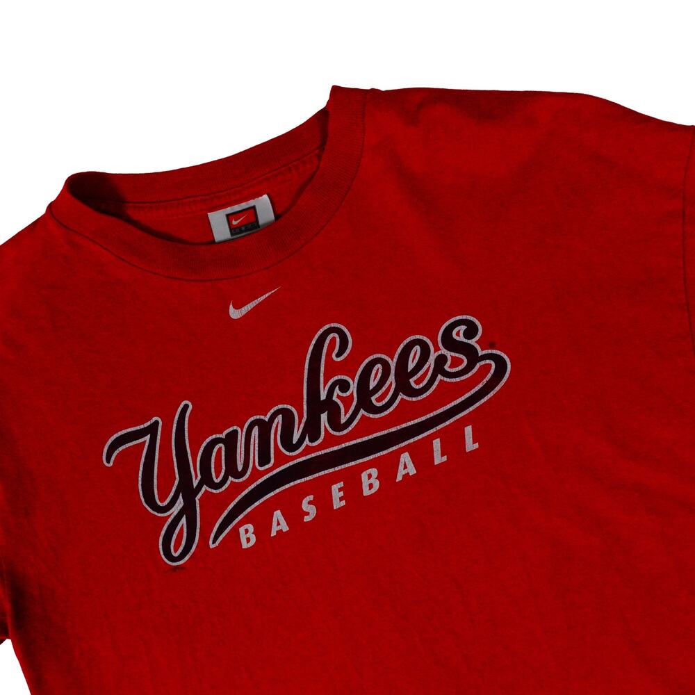 Nike Team Vintage Y2K 90s New York NY Yankees Red T Shirt Mens Medium